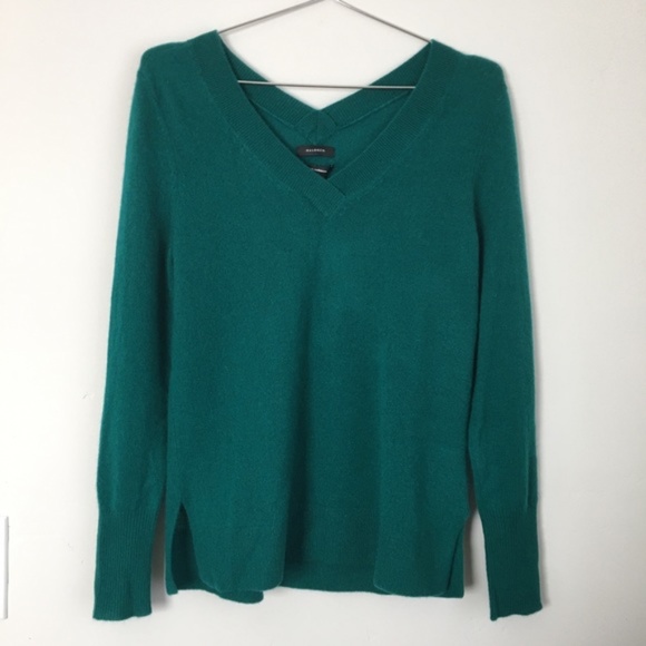 Halogen V-Neck Cashmere Sweater Green S - Picture 3 of 4